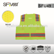 Veste de sécurité à haute visibilité veste de sécurité moto veste sécurité sacs 100% polyester tricot vêtements de sécurité ANSI / ISEA 107